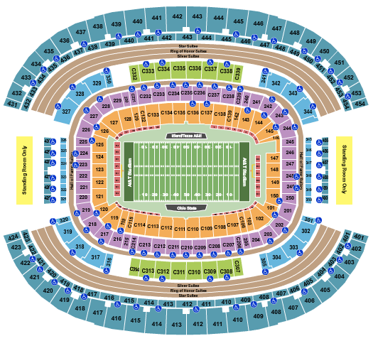 AT&T Stadium Cotton Bowl Seating Chart